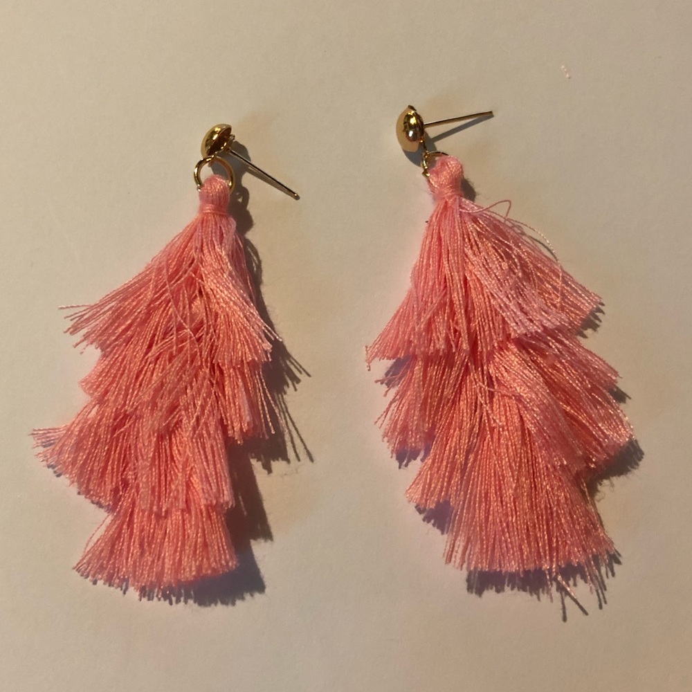 Pink Fringe earrings - NEW